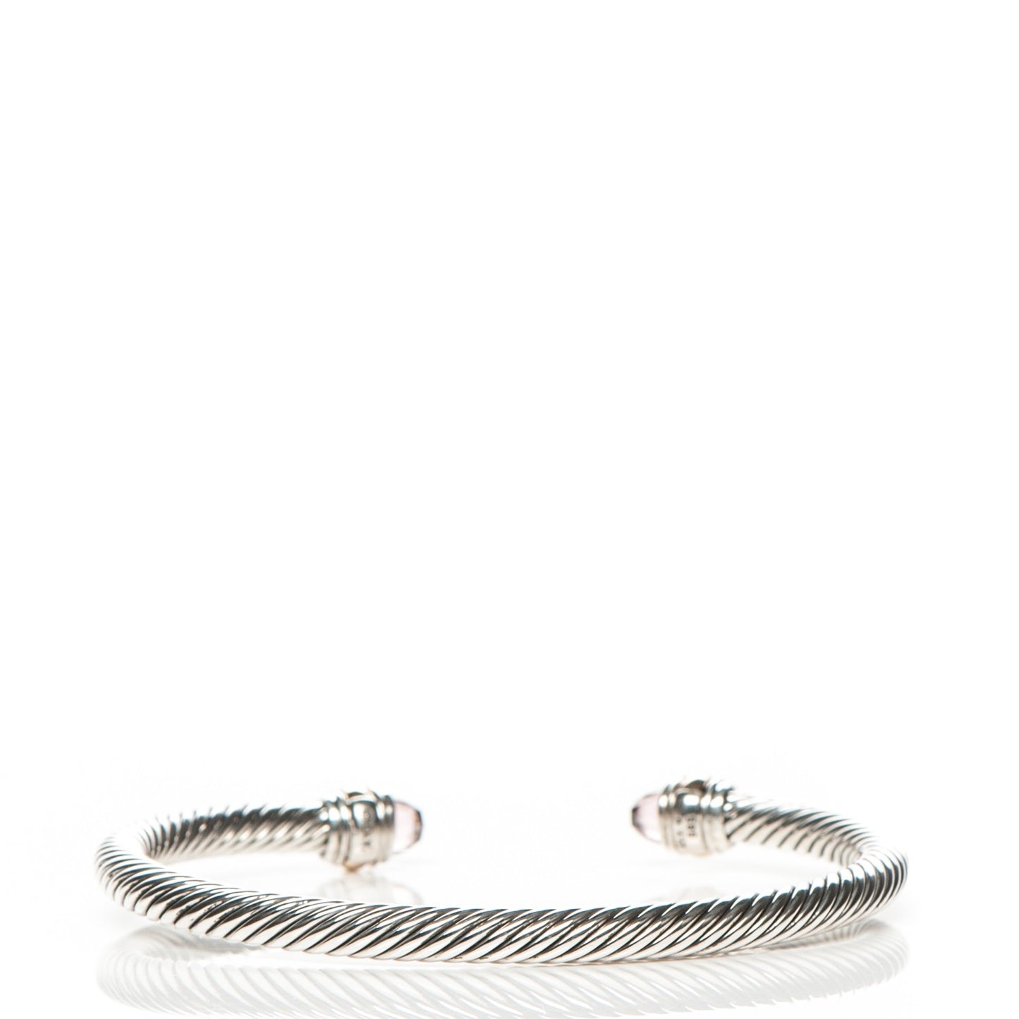 Sterling Silver 14K Yellow Gold Morganite 5mm Cable Classics Bracelet