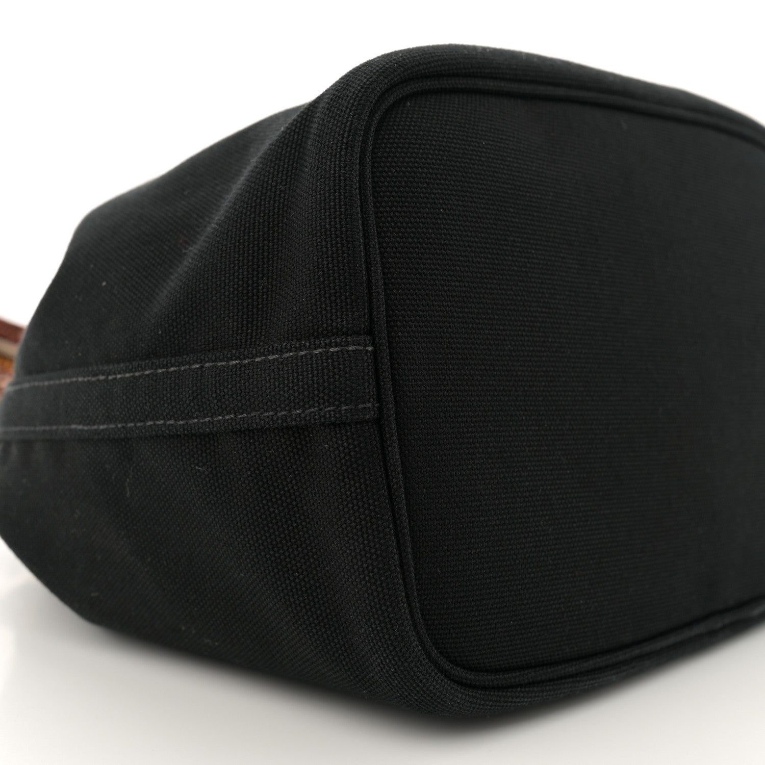 Prada Canapa Logo Bucket Bag Black Cognac 9 of 12