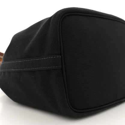 Prada Canapa Logo Bucket Bag Black Cognac 9 of 12