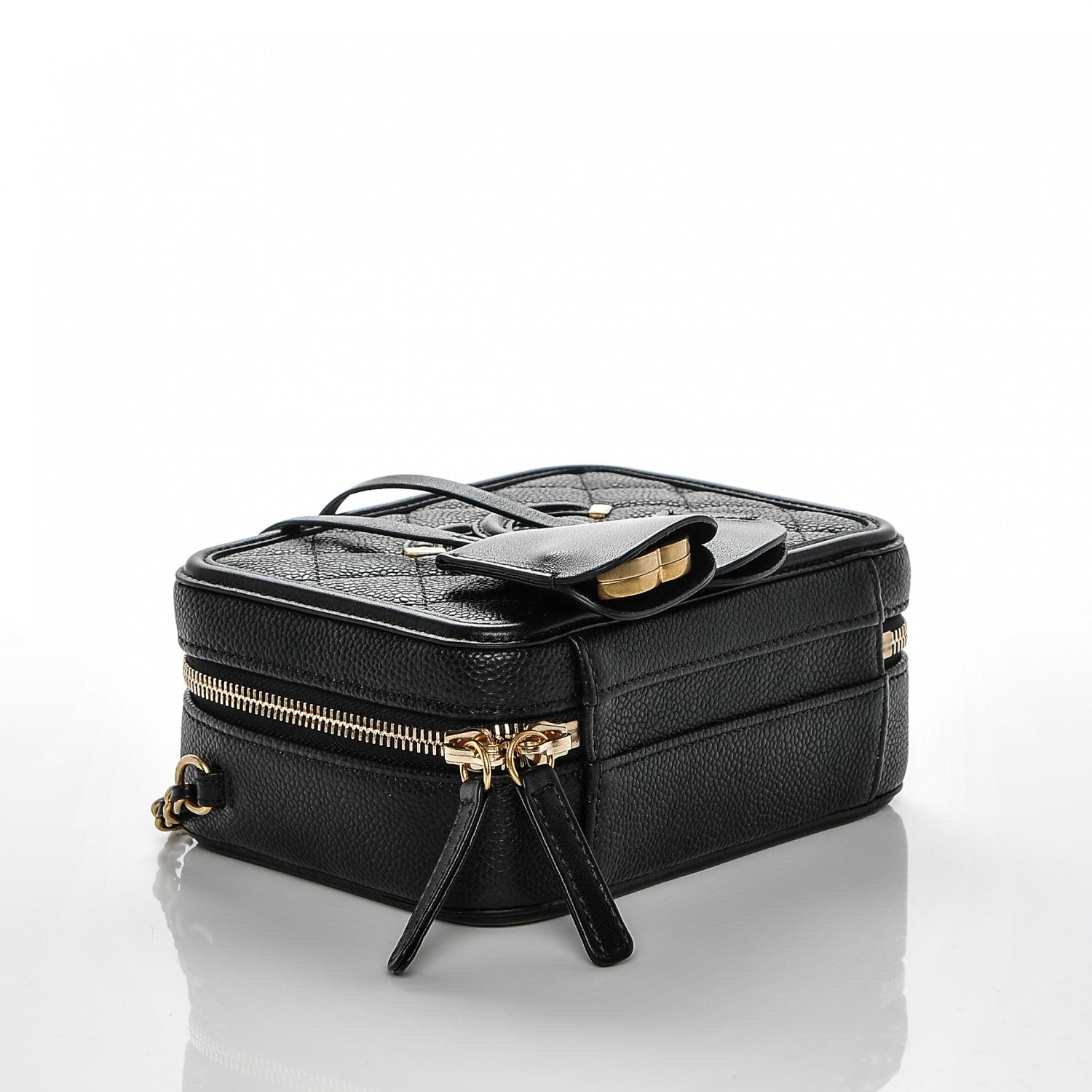 Chanel Caviar Quilted Small CC Filigree Vanity Case Black 4 of 7