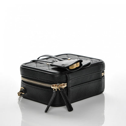 Chanel Caviar Quilted Small CC Filigree Vanity Case Black 4 of 7