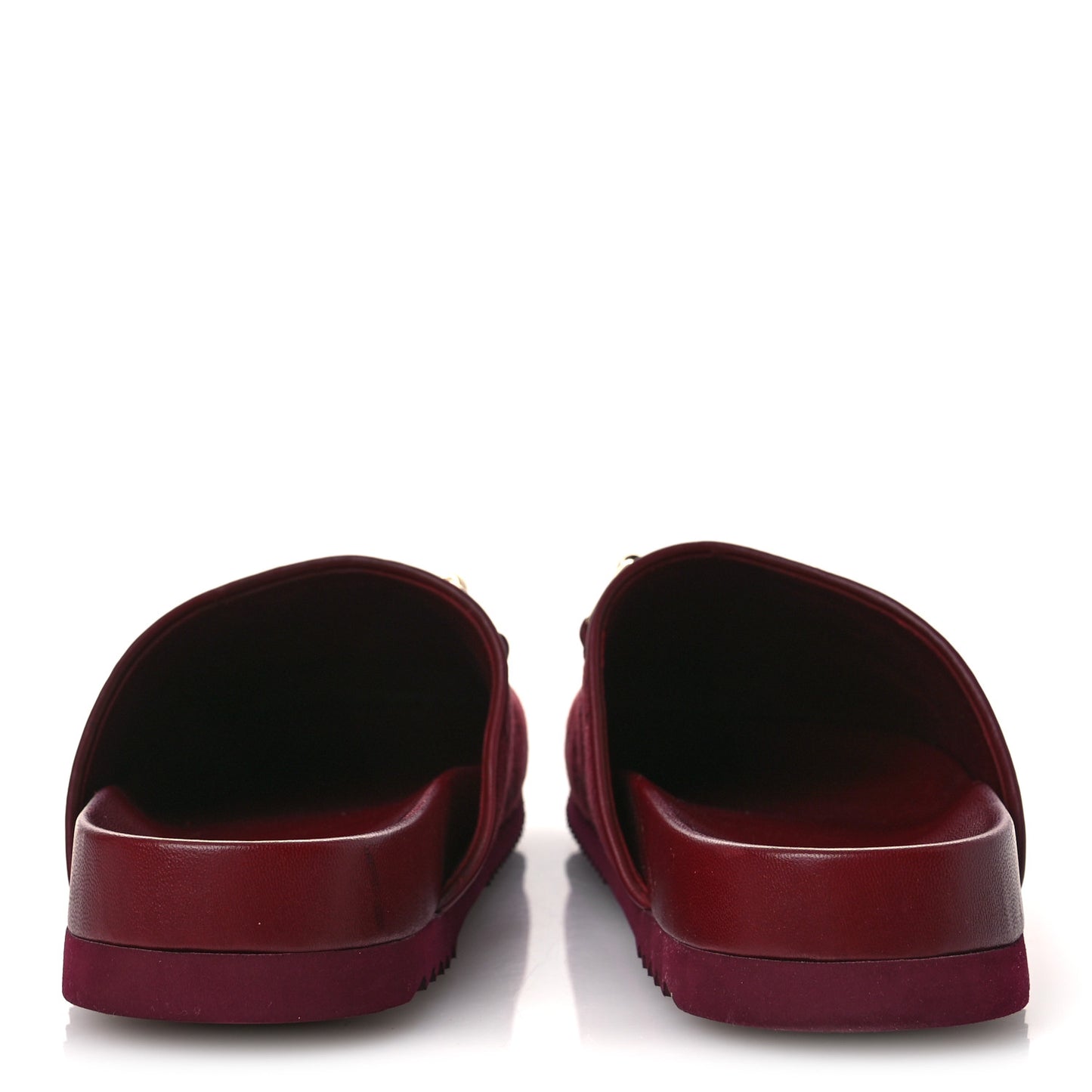GG Supreme Monogram Womens Horsebit Slippers 40 Rosso Ancora