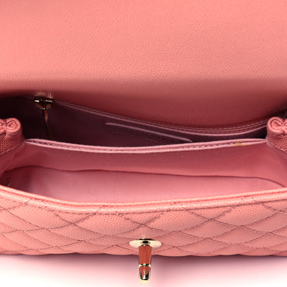 Chanel Caviar Quilted Mini Coco Handle Flap Pink 7 of 9