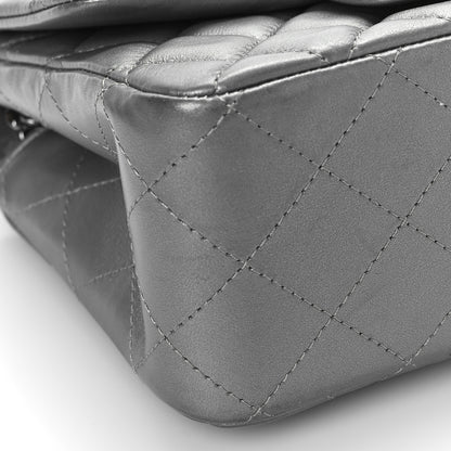Chanel Metallic Lambskin Quilted Mini Square Flap Dark Silver 8 of 9