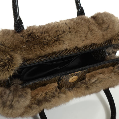 Louis Vuitton Monogram Denim Chinchilla Lizard Trapeze PM 5 of 7
