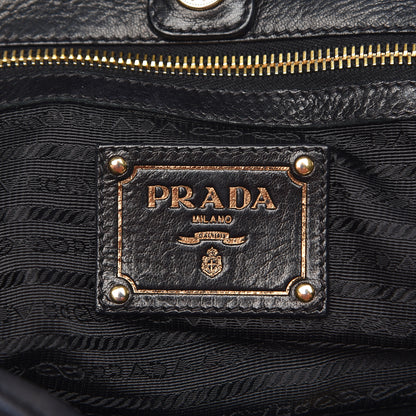 Prada Cervo Shine Shoulder Bag Black 6 of 18