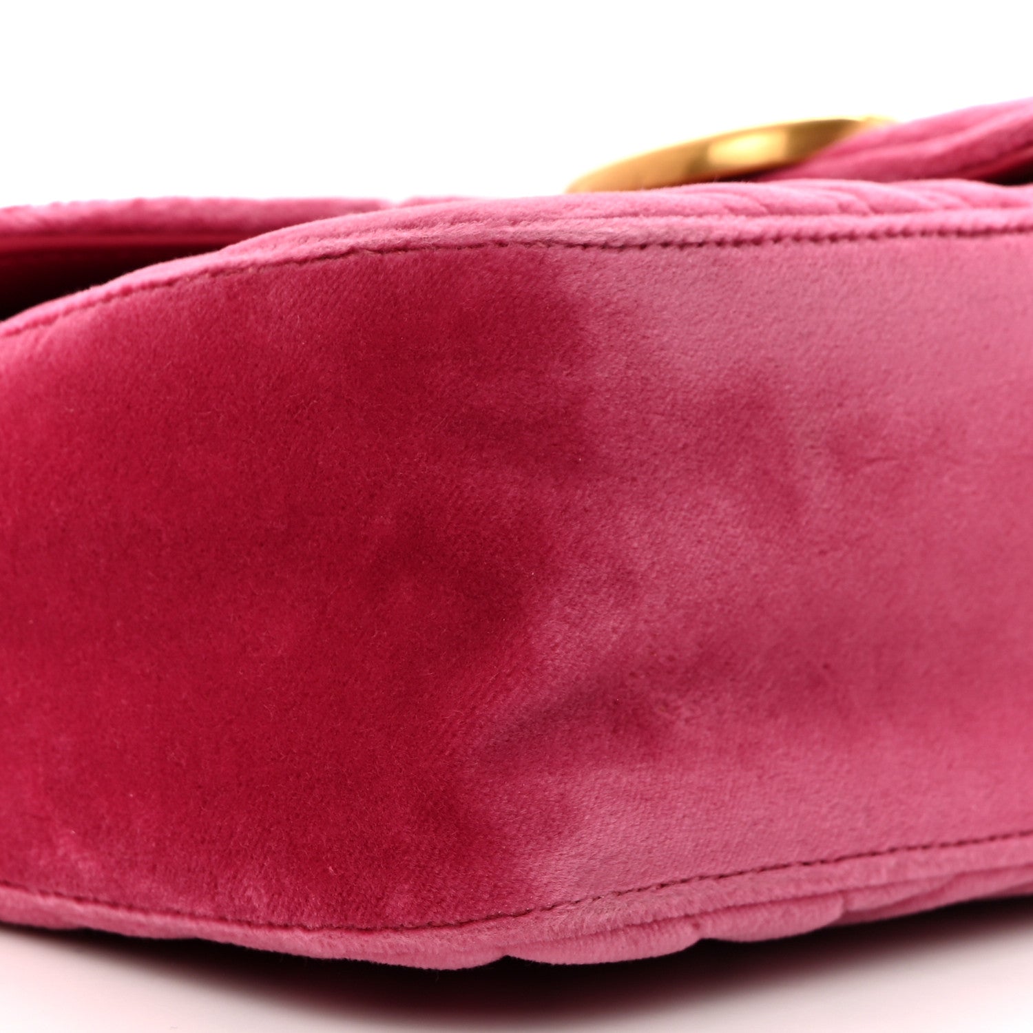 Gucci Velvet Matelasse Small GG Marmont Shoulder Bag Light Raspberry Rose 9 of 10