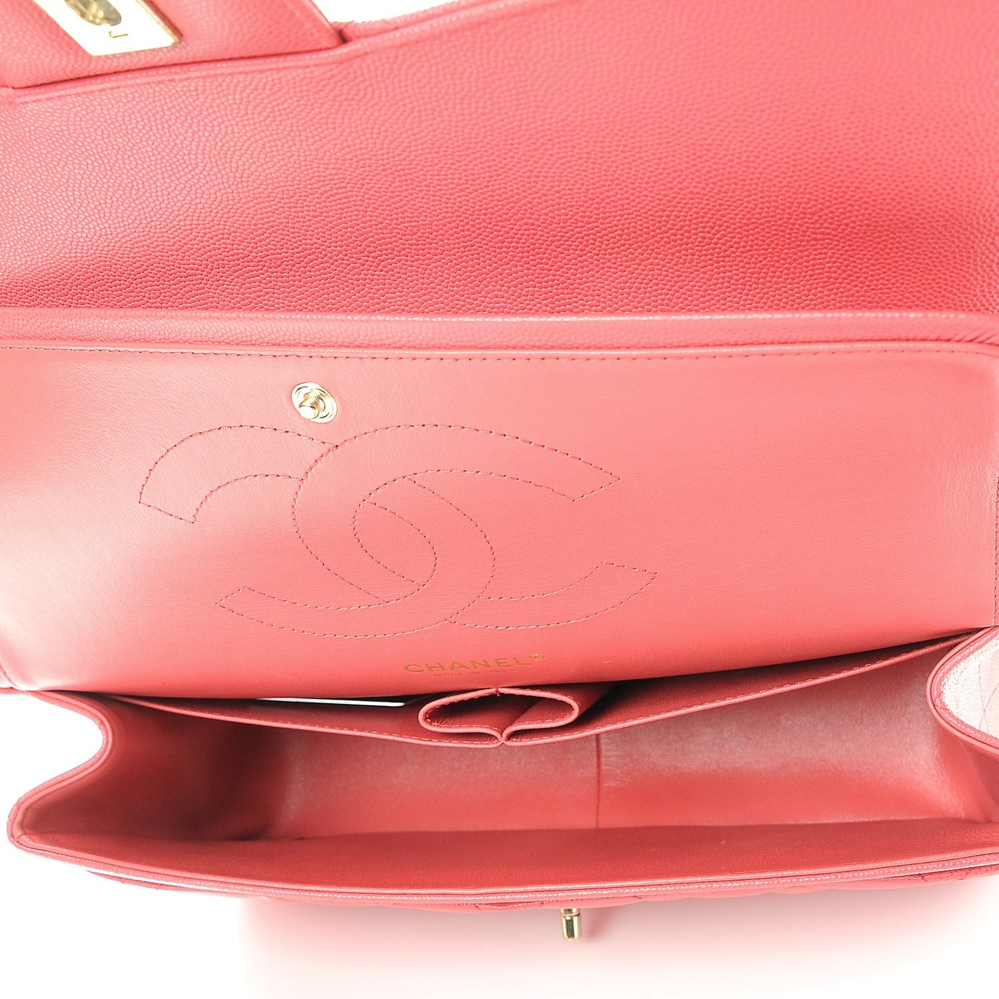 Caviar Quilted Jumbo Double Flap Dark Pink