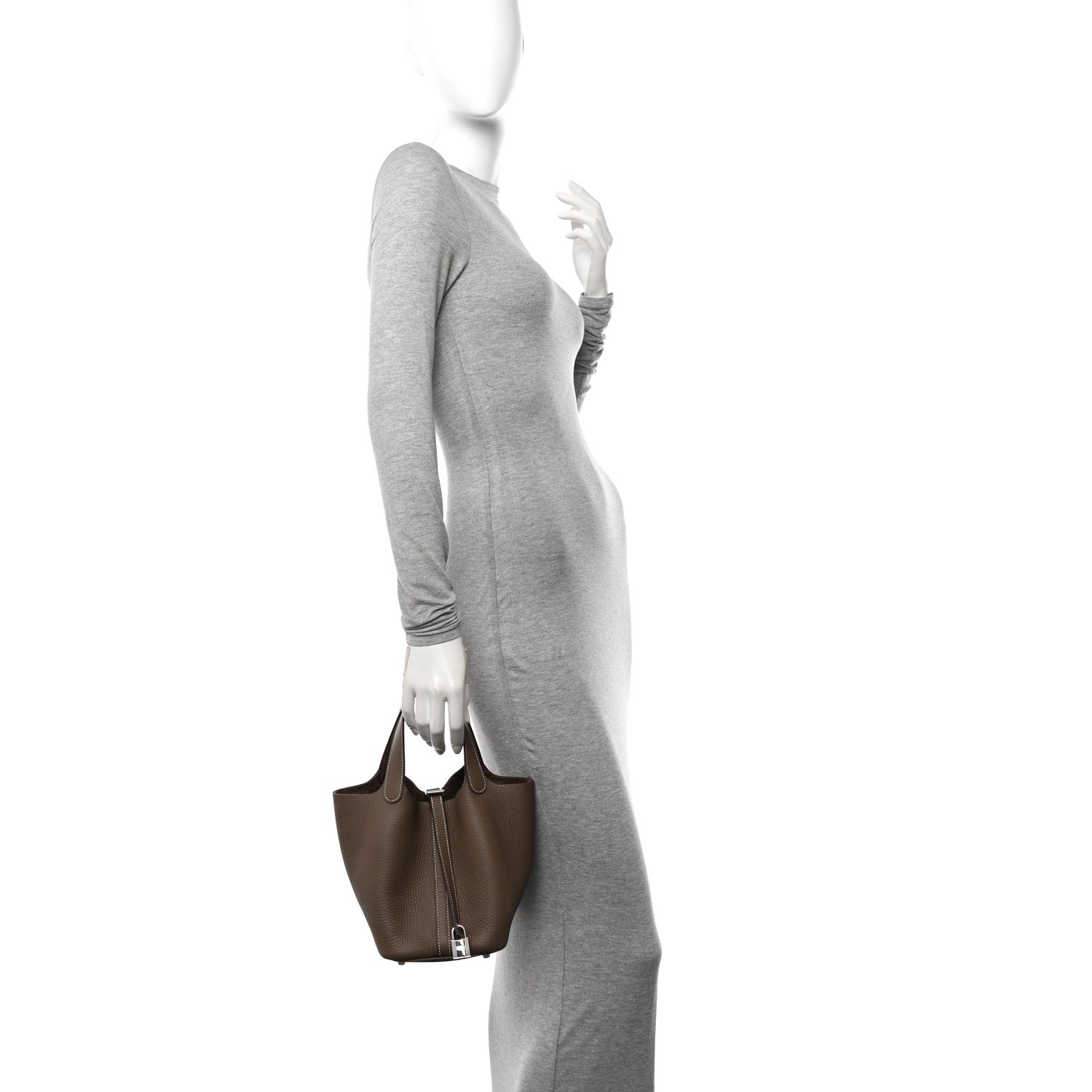 Hermes Taurillon Clemence Picotin Lock 18 PM Etoupe 2 of 10