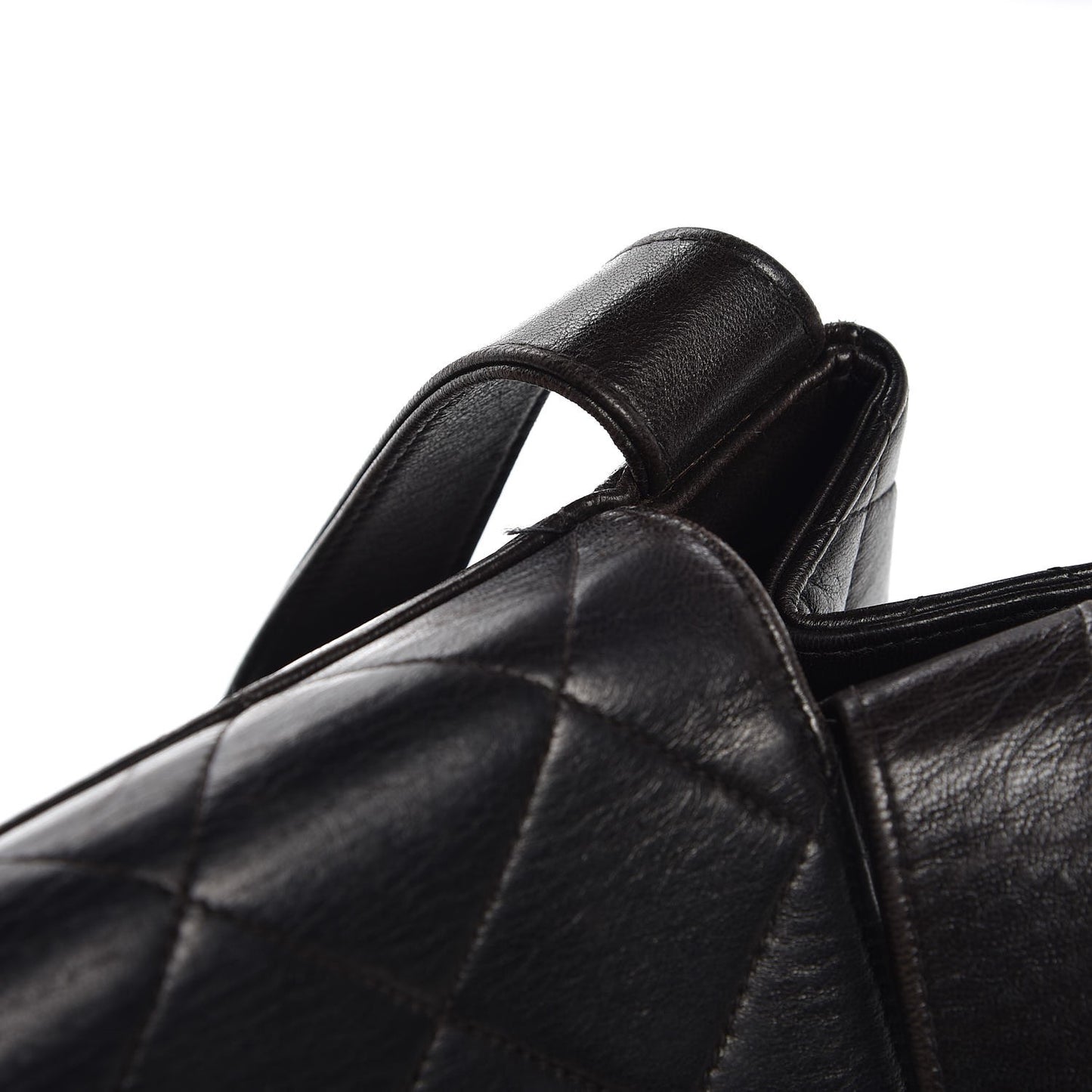 Lambskin Quilted Flap Shoulder Bag Black