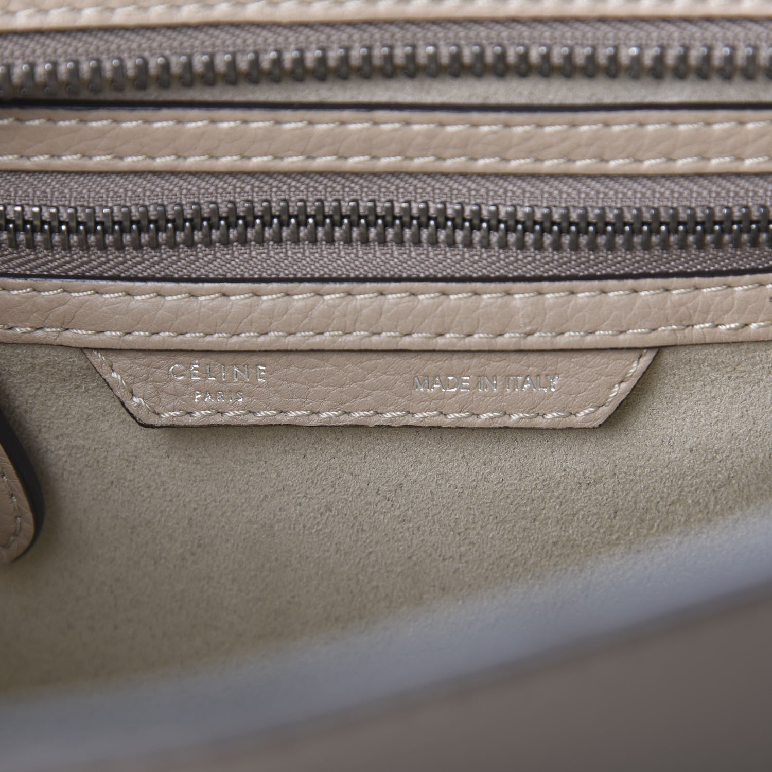 Celine Drummed Calfskin Micro Luggage Dune 8 of 9
