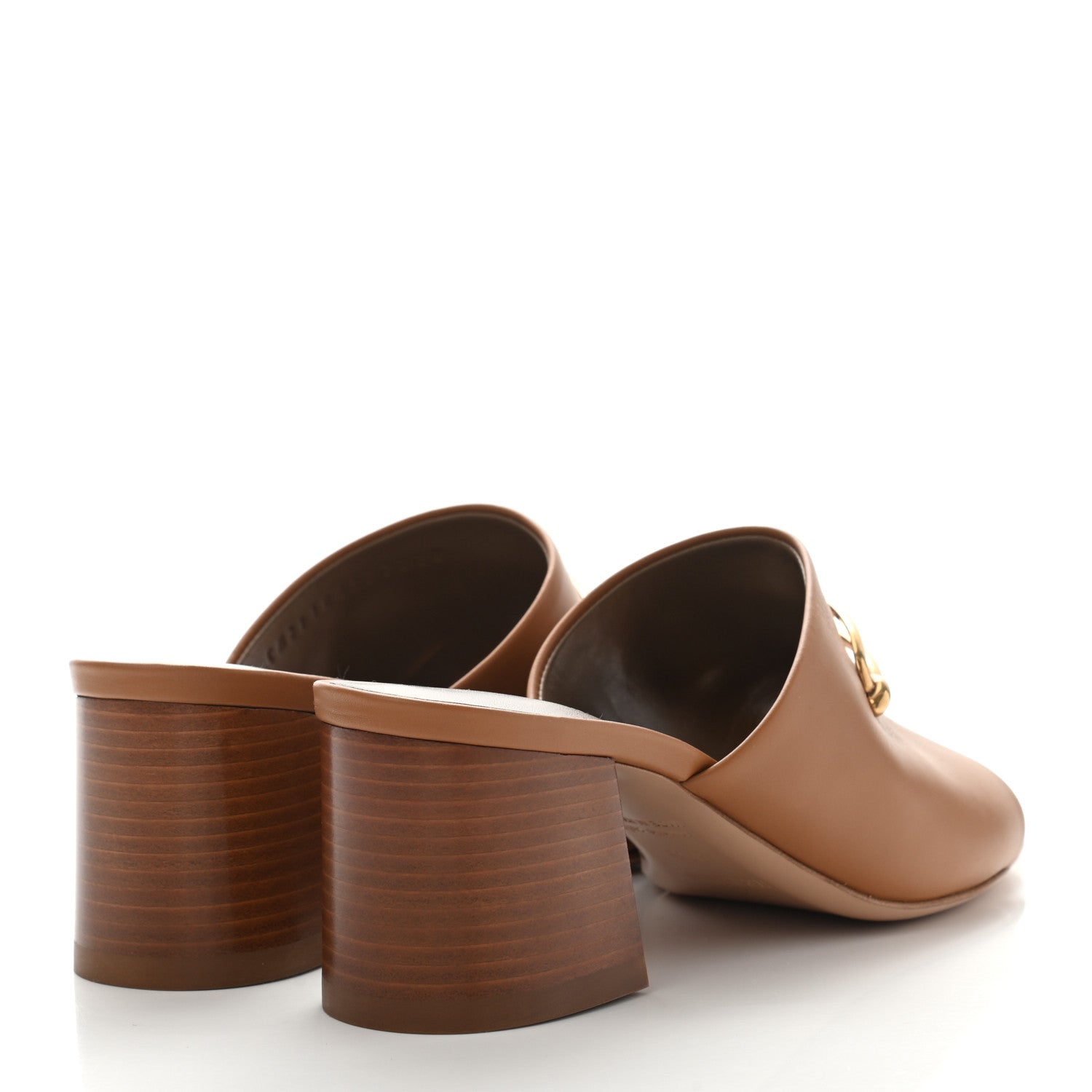 Hermes Calfskin Camilla Mules 37.5 Beige Dore 4 of 8