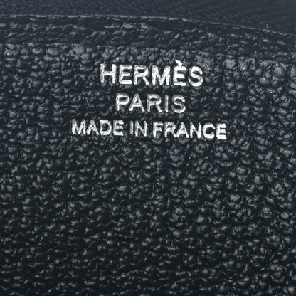 Hermes Chevre Mysore Paddock Change Purse Black Caramel 6 of 6