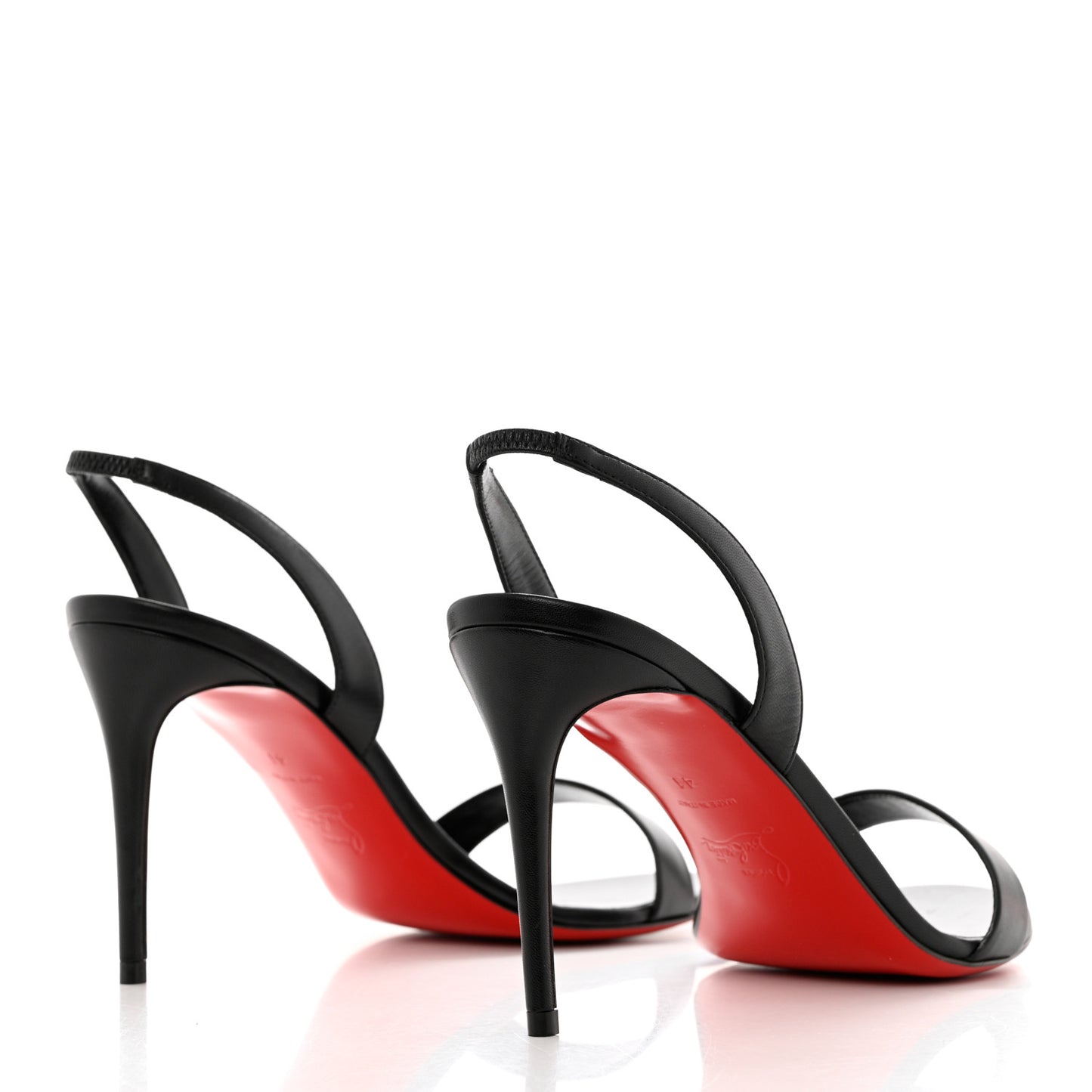 Calfskin O Marylin 85 Slingback Sandal Heels 41 Black