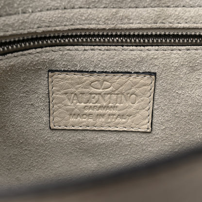 Valentino Garavani Grained Calfskin Rockstud Top Handle Flap Shoulder Bag Light Ivory 5 of 7