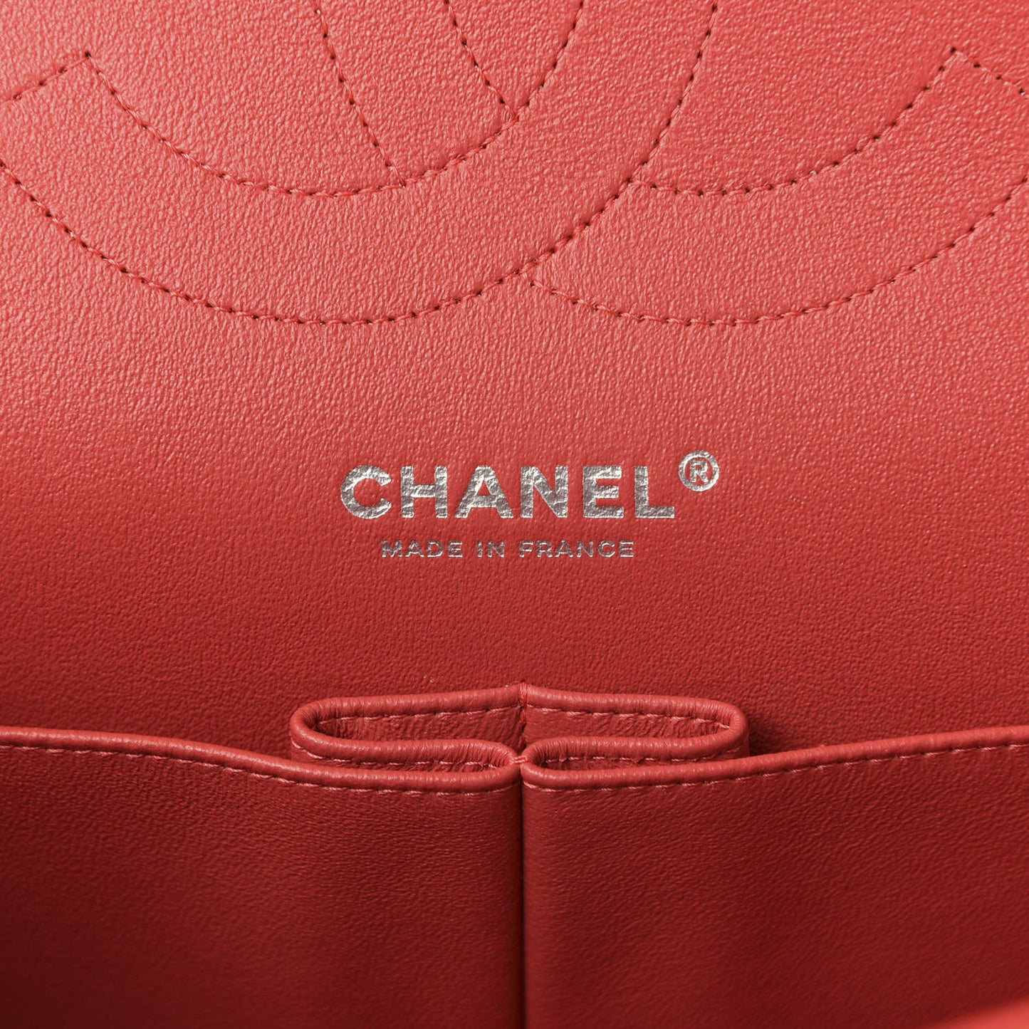 Iridescent Caviar Quilted Jumbo Double Flap Coral