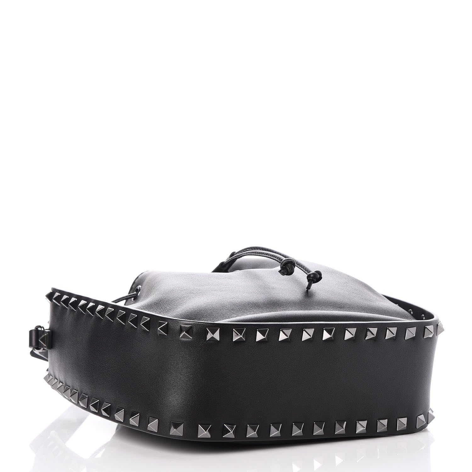 Valentino Garavani Vitello Rockstud Bucket Bag Black 5 of 8