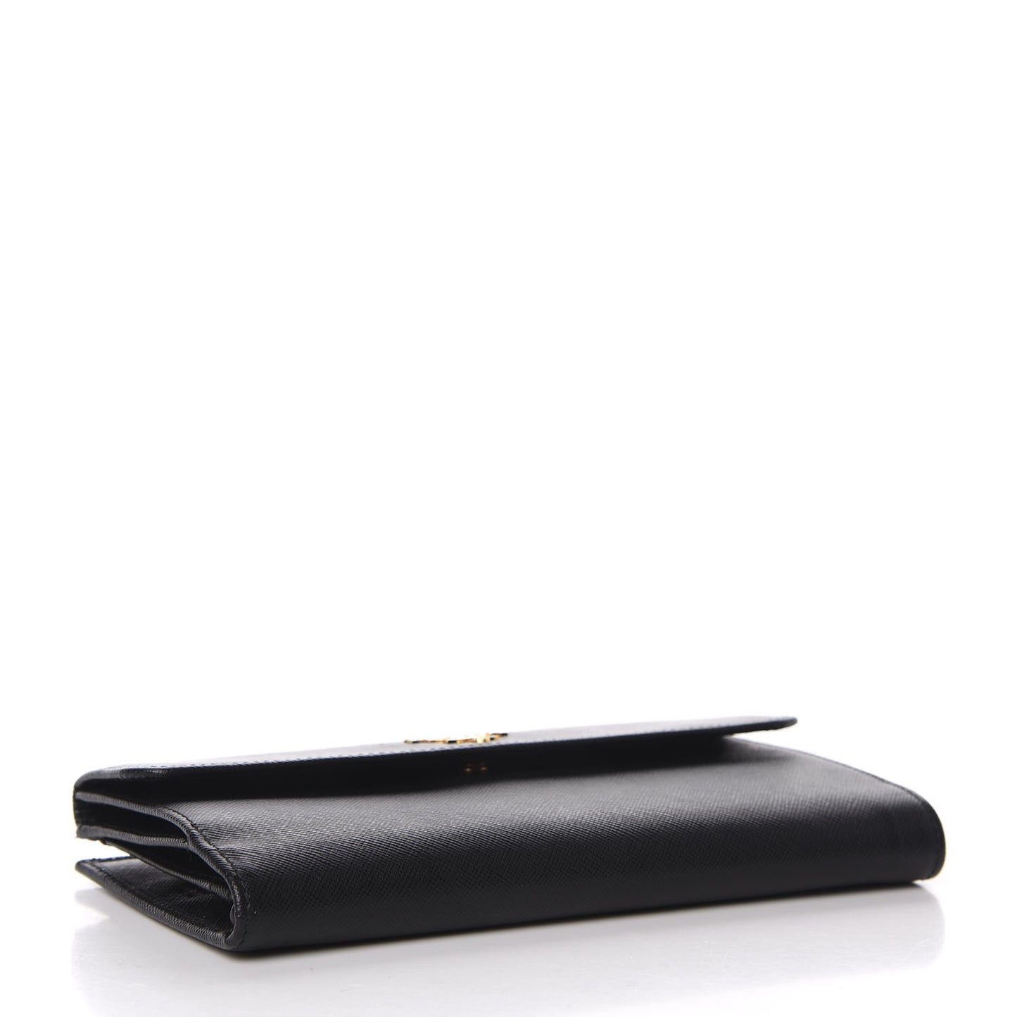 Saffiano Metal Continental Flap Wallet Black
