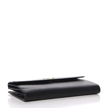 Prada Saffiano Metal Continental Flap Wallet Black 4 of 8