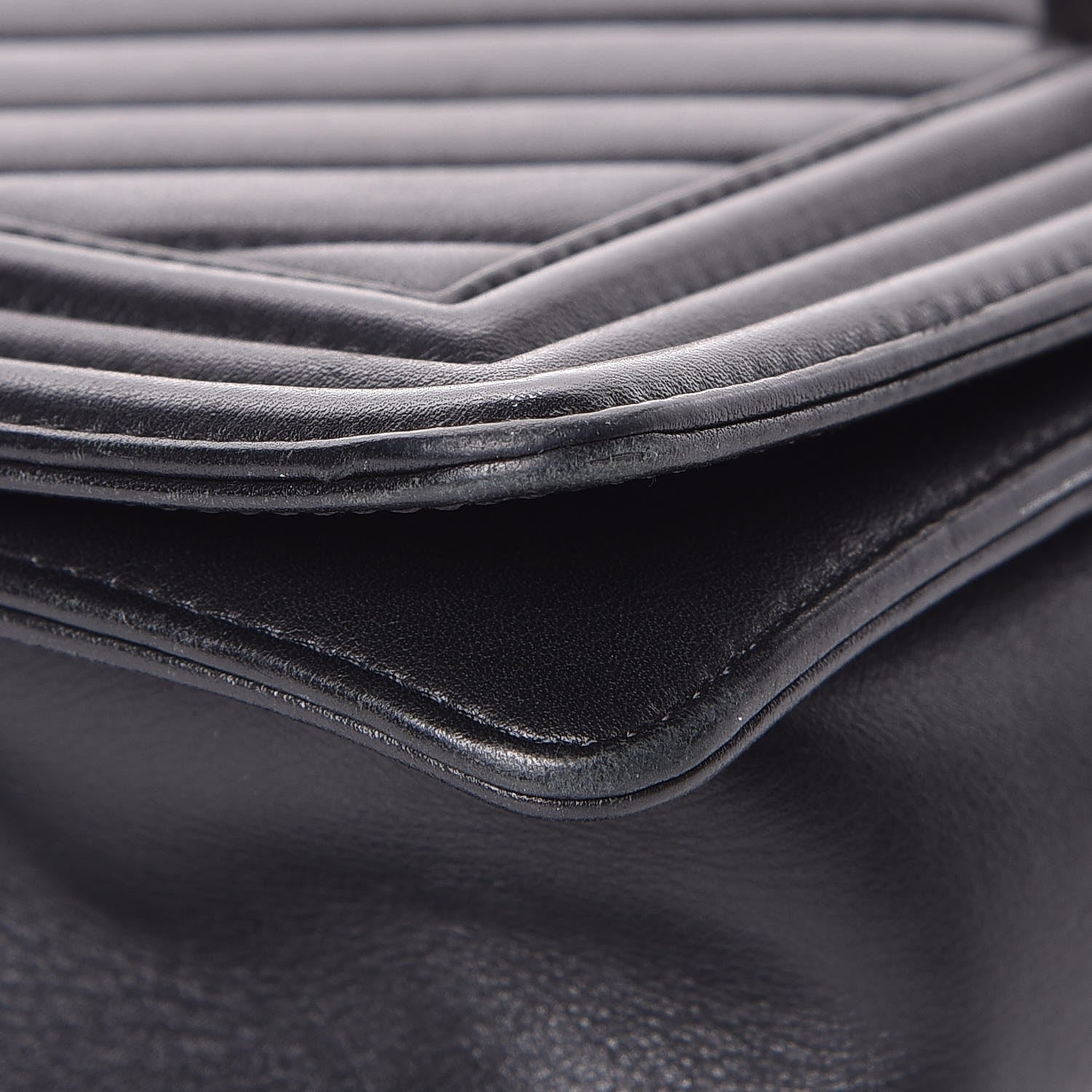 Chanel Calfskin Chevron Quilted New Medium Boy Flap Black 9 of 14