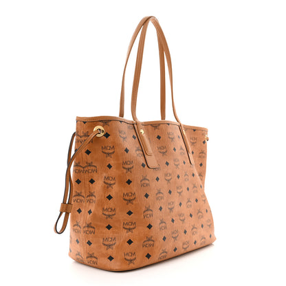 MCM Visetos Medium Liz Reversible Shopper Tote Cognac 3 of 16