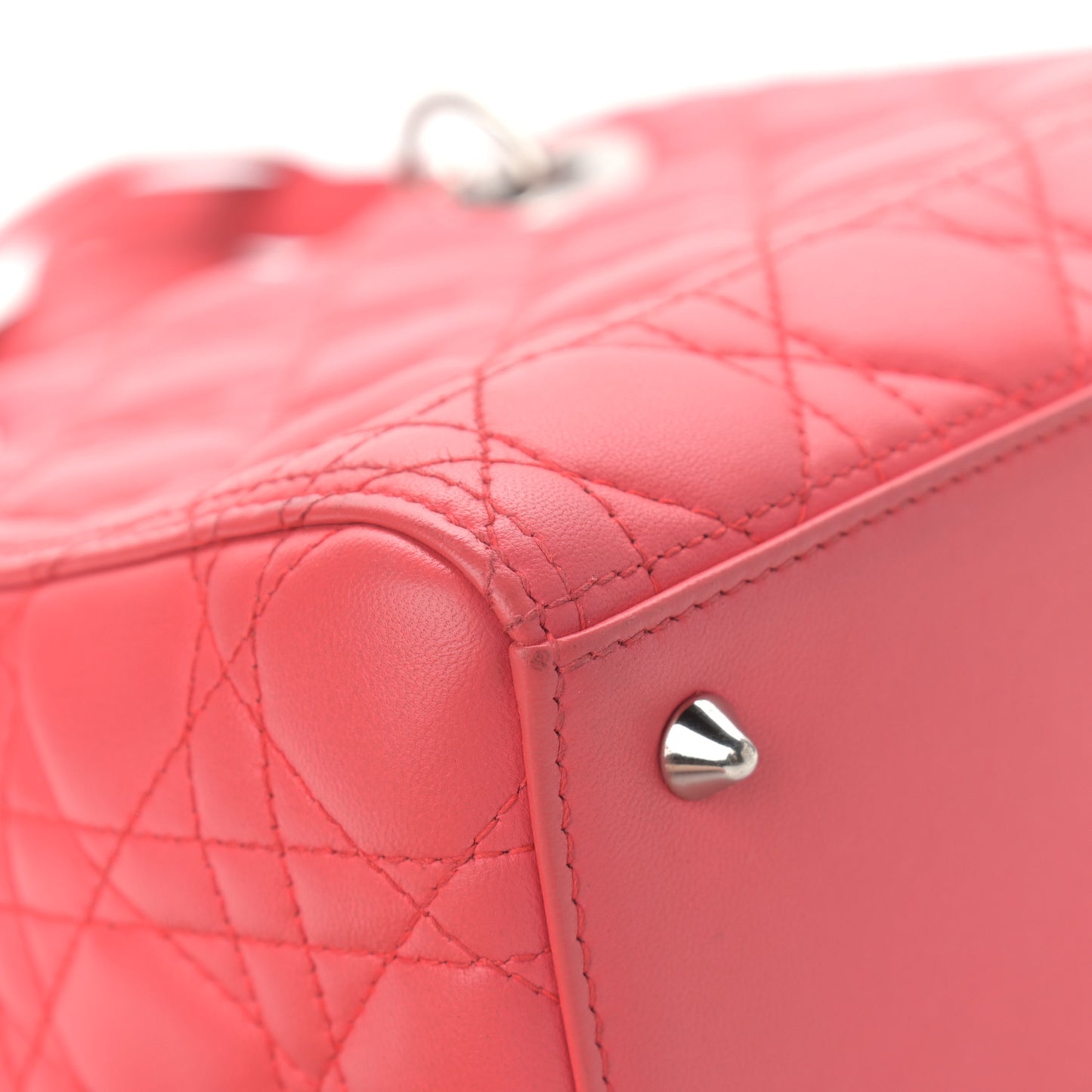 Lambskin Cannage Medium Lady Dior Coral