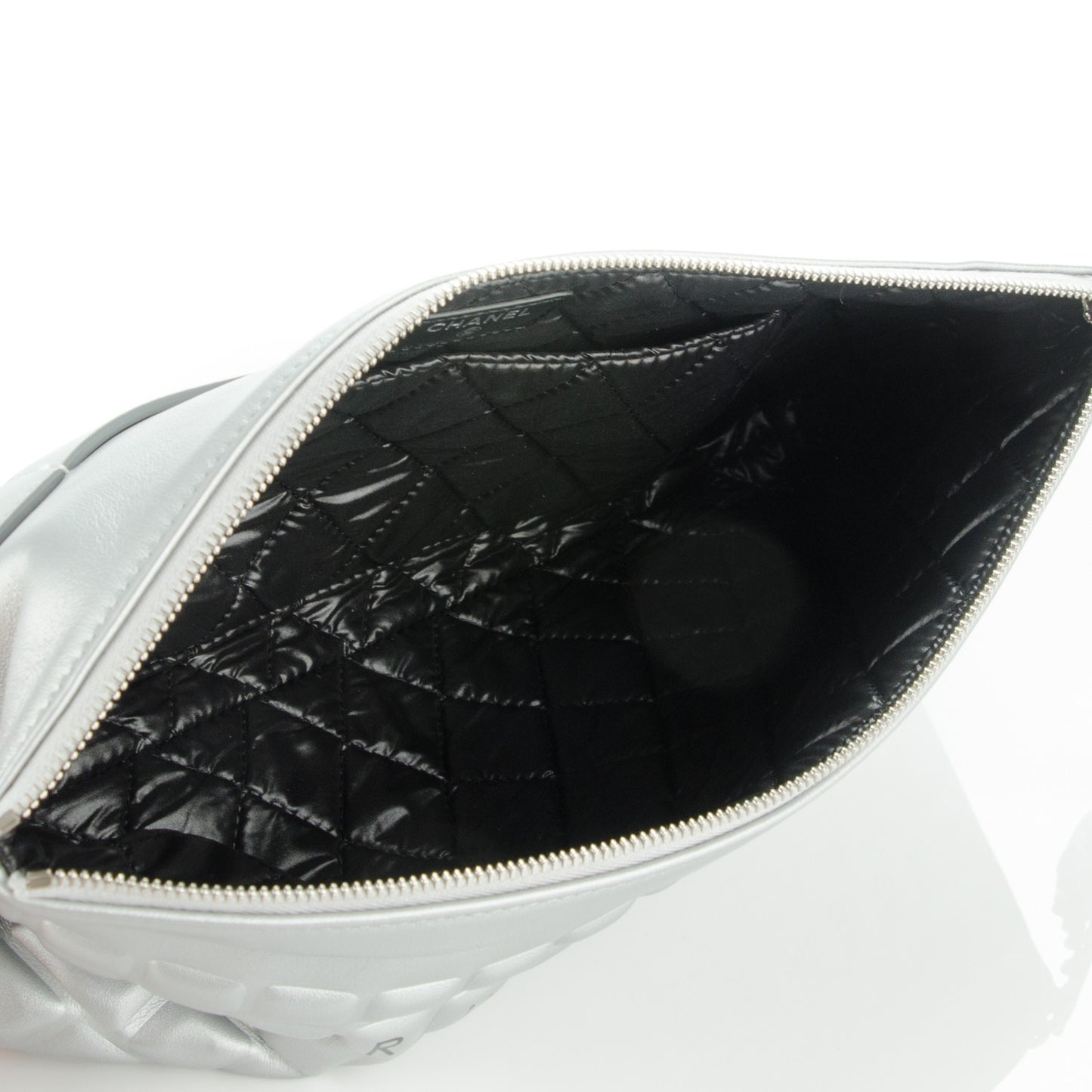 Metallic Calfskin Keyboard Pouch Silver