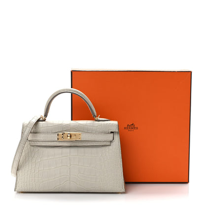 Hermes Matte Alligator Mini Kelly Sellier 20 Beton 9 of 9