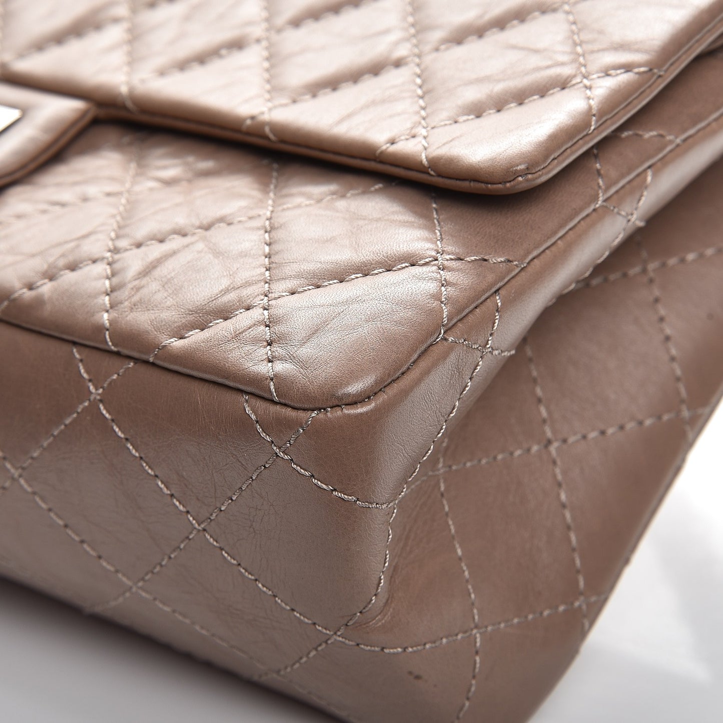 Aged Calfskin Quilted 2.55 Reissue 226 Flap Light Brown