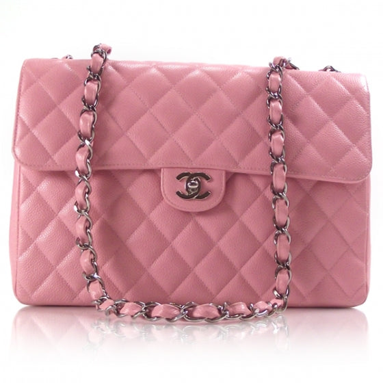 Caviar Jumbo Classic Flap Pink