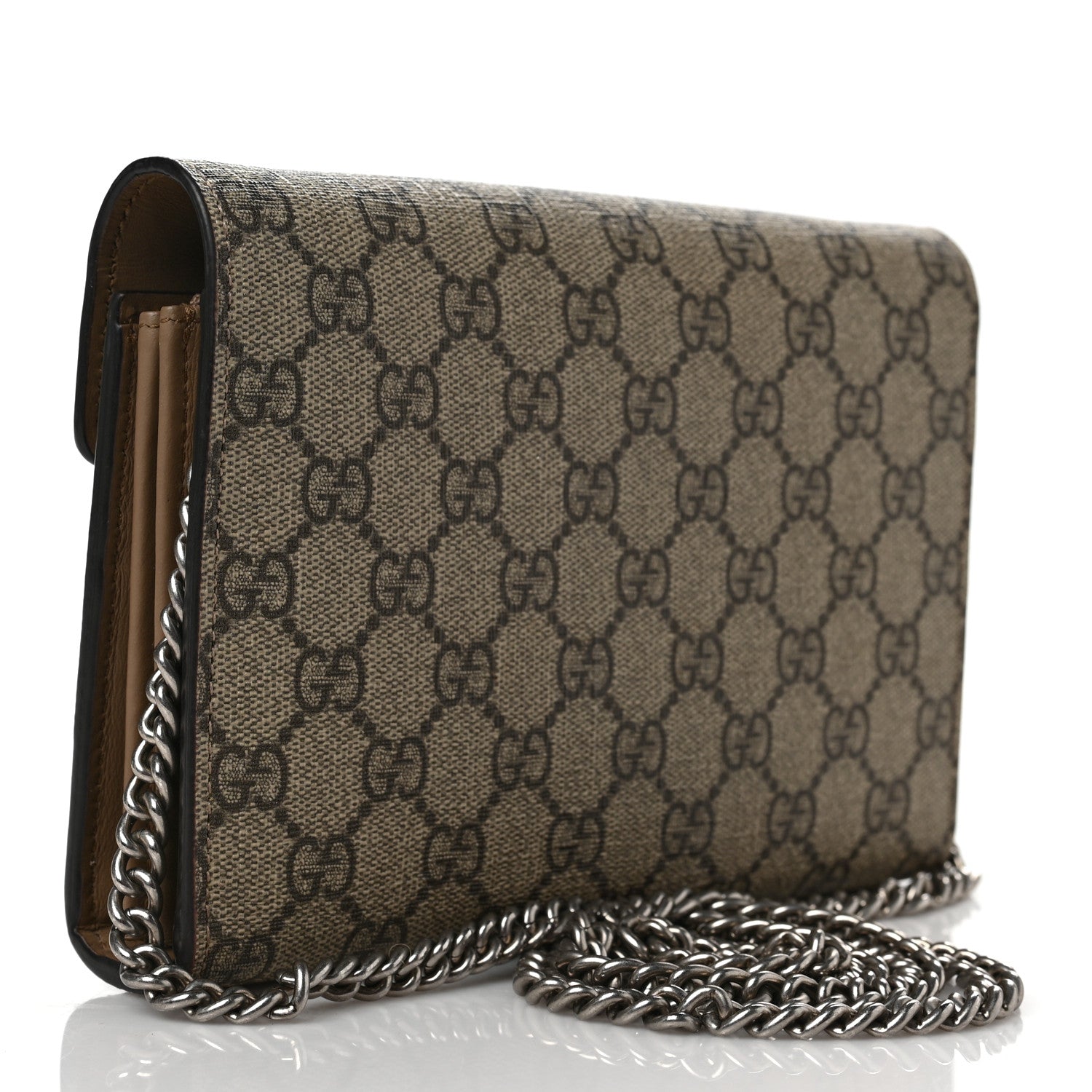 Gucci GG Supreme Monogram Mini Dionysus Chain Wallet Beige Taupe 2 of 8
