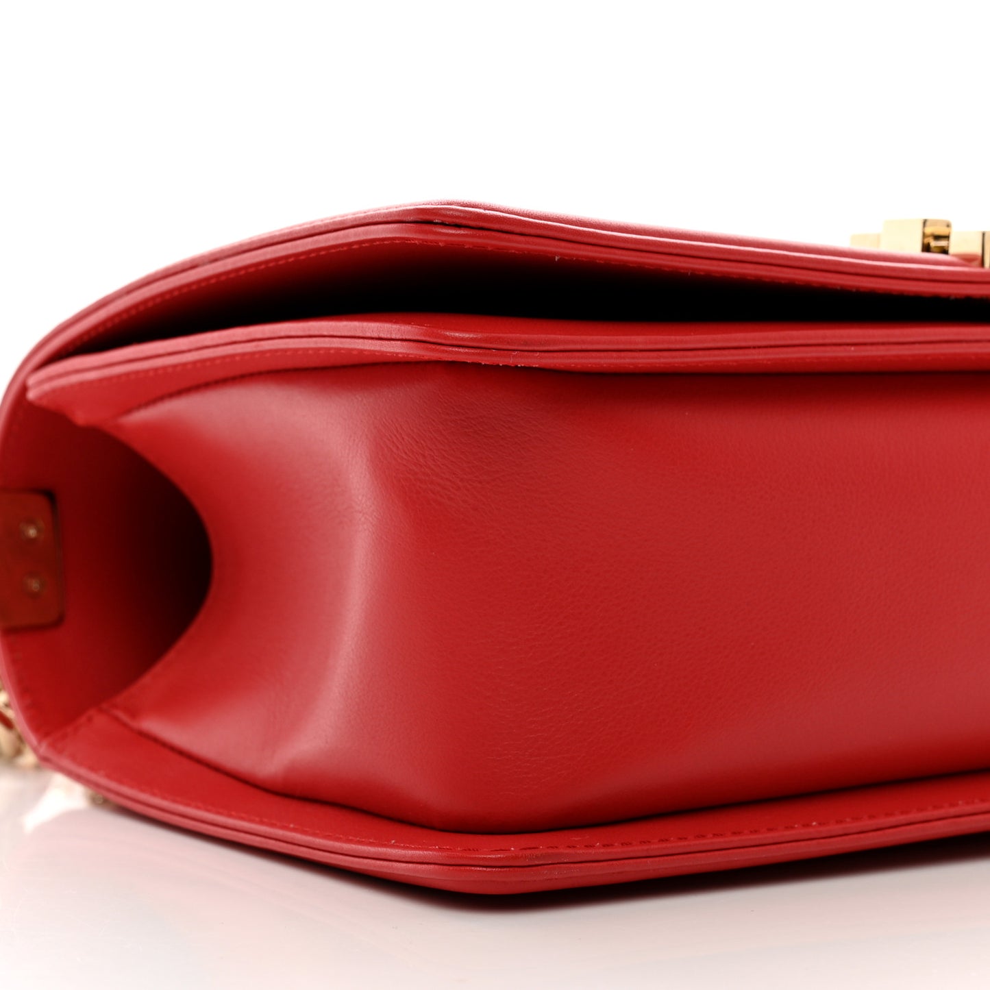 Calfskin Quilted Medium Boy Flap Red