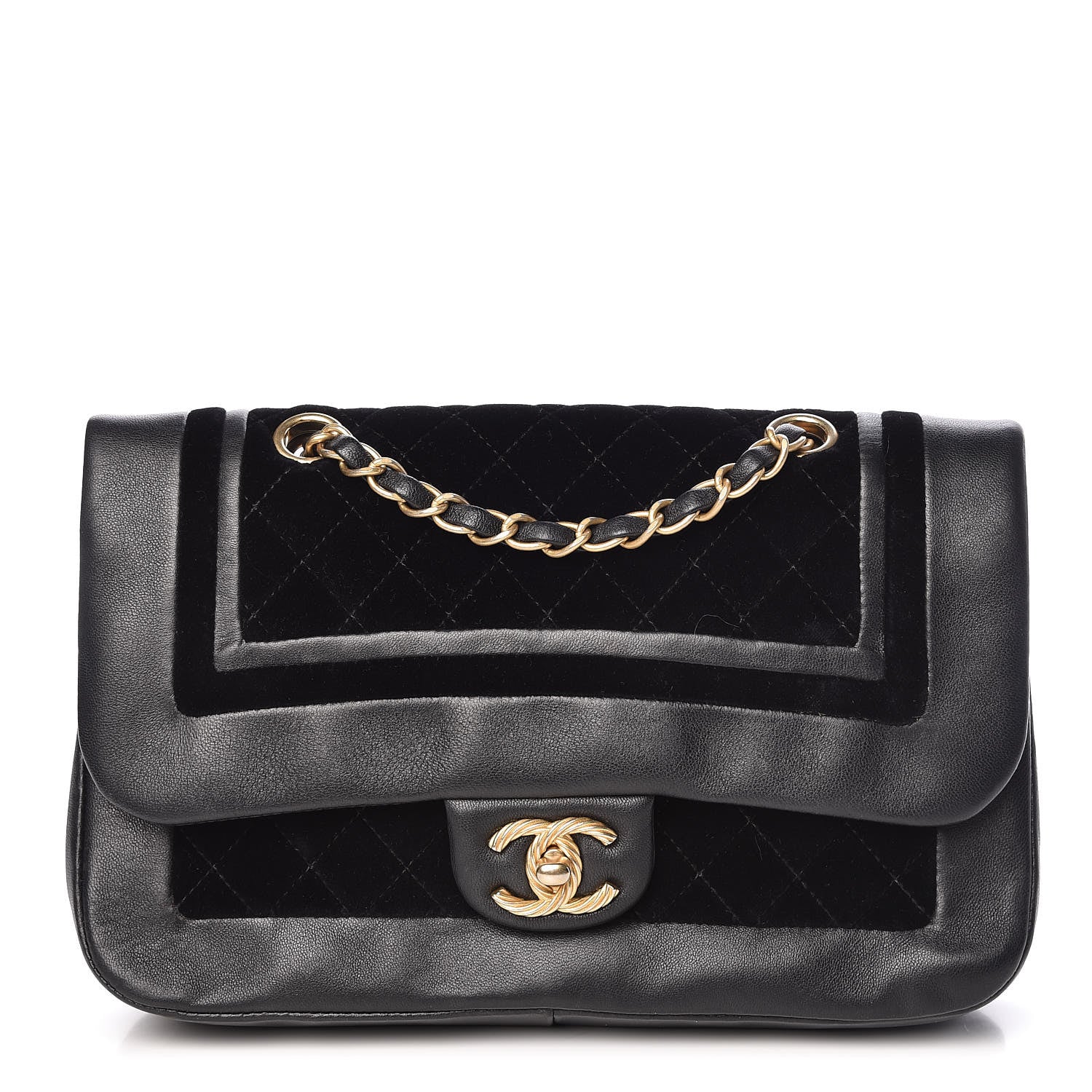 Chanel Metallic Lambskin Velvet Quilted Medium Flap Black 1 of 9