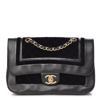 Chanel Metallic Lambskin Velvet Quilted Medium Flap Black 1 of 9