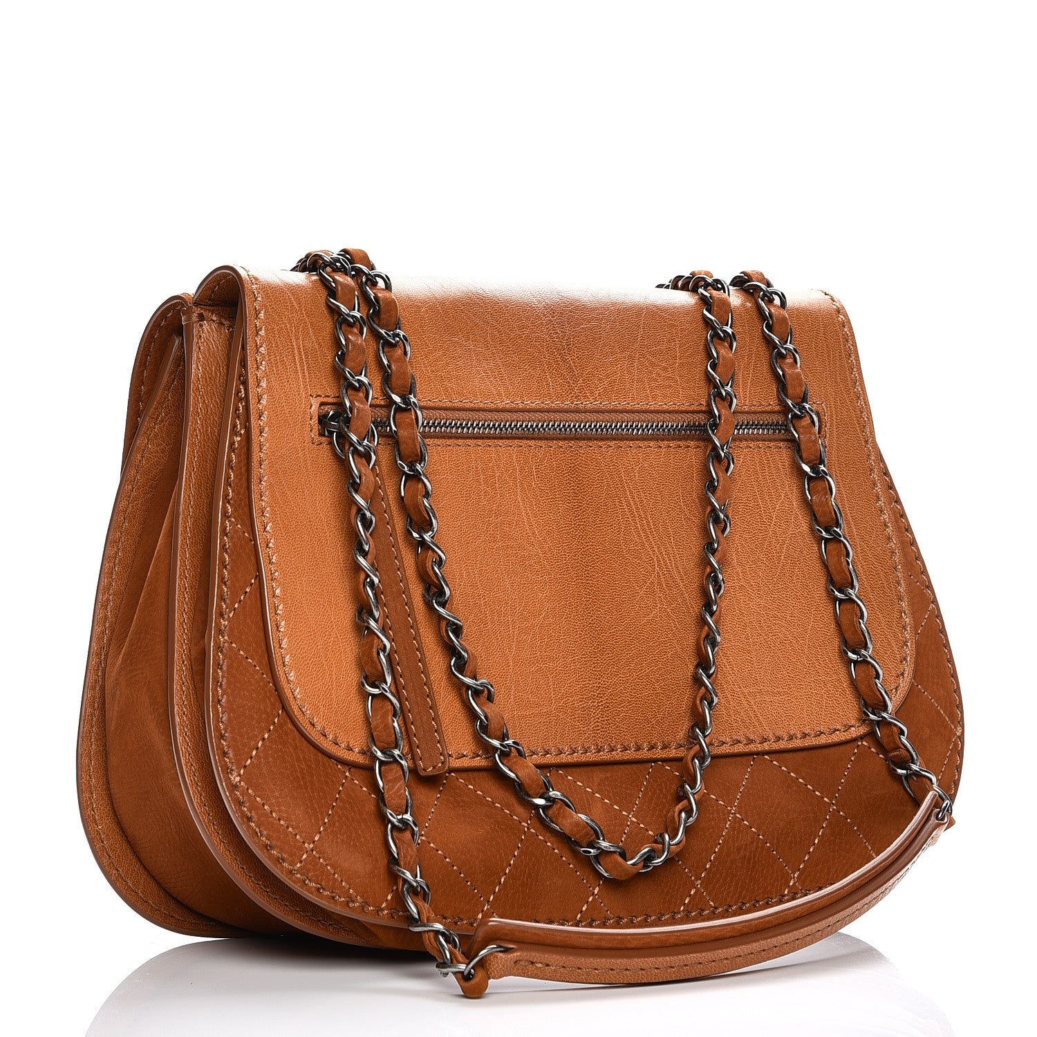 Chanel Suede Quilted Coco Twin Large Flap Brown 3 of 8