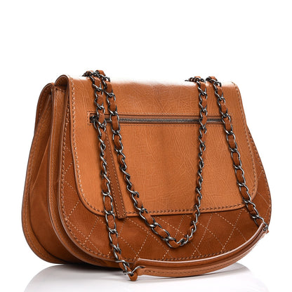 Chanel Suede Quilted Coco Twin Large Flap Brown 3 of 8