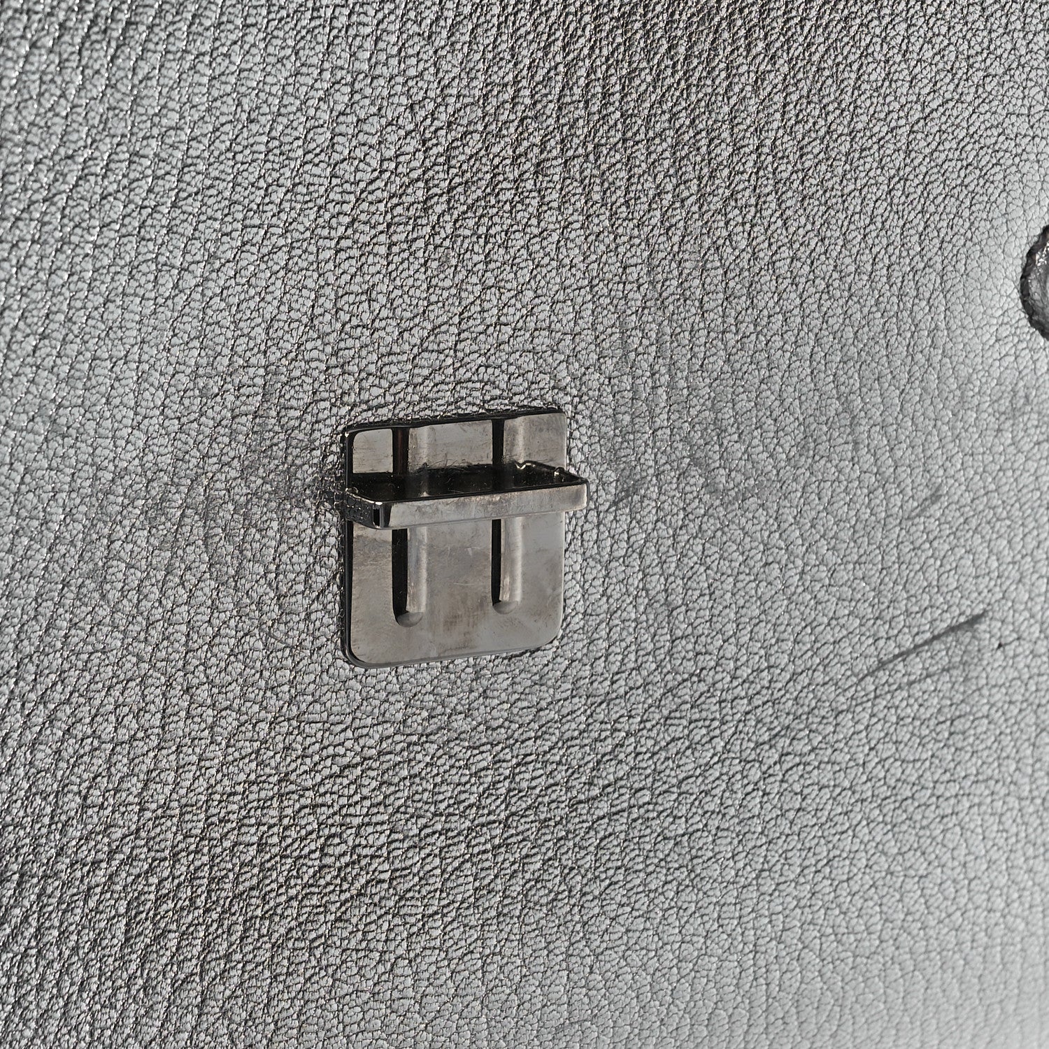 Miu Miu Goatskin Madras Top Handle Bag Silver 9 of 12