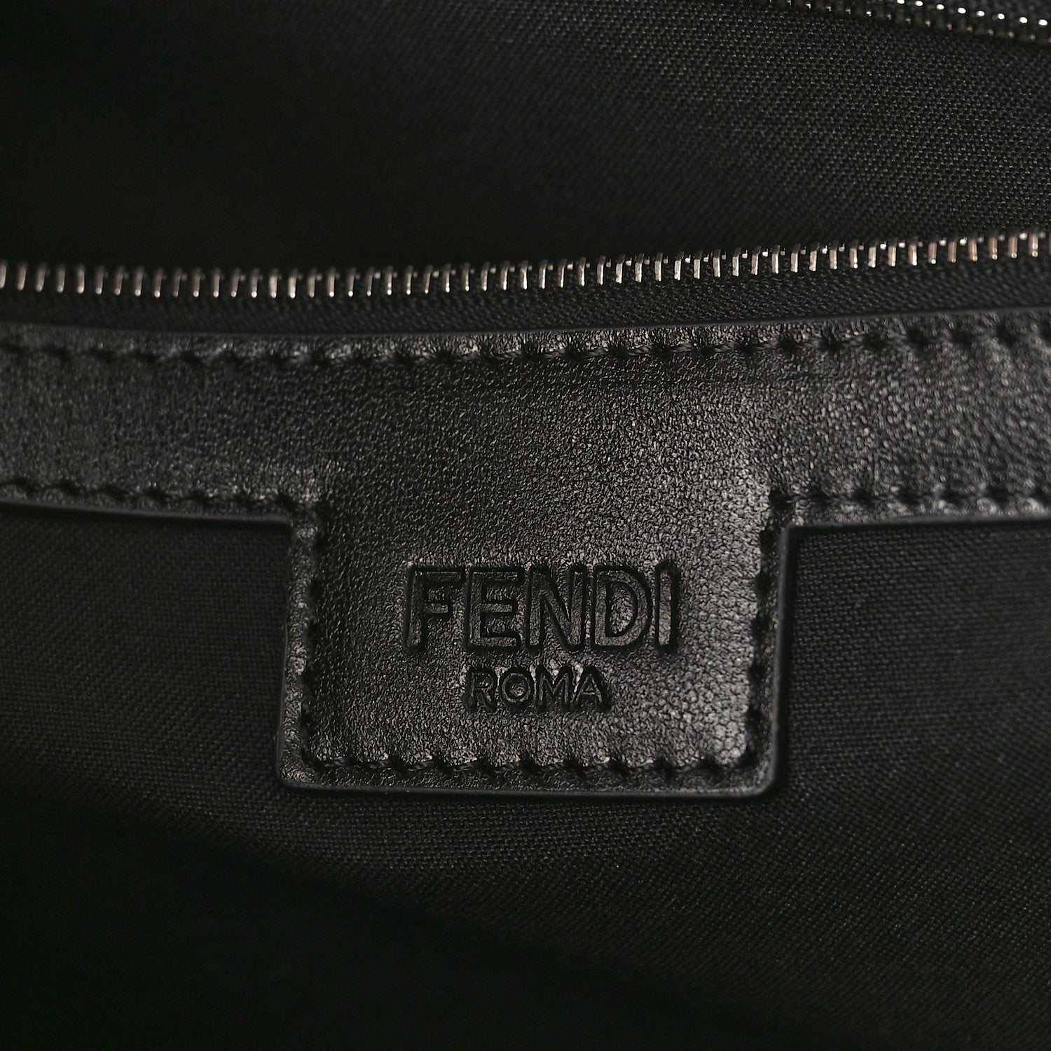 Fendi Recycled Fabric Jacquard Vitello Astro FF 1974 Shopping Tote Asfalto Black 6 of 8