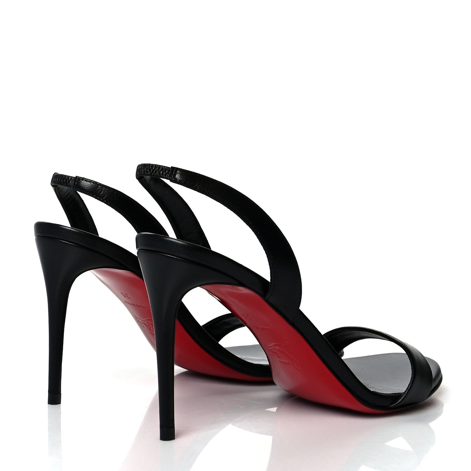 Christian Louboutin Calfskin O Marilyn 85 Slingback Sandals 38 Black 4 of 7