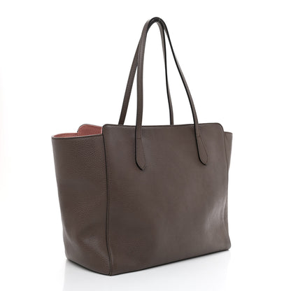 Gucci Dollar Calfskin Medium Swing Tote Grey Field Soft Pink 3 of 9