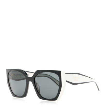 Prada Acetate Sunglasses SPR 15W Black White 1 of 8