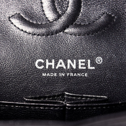 Chanel Patent Crumpled Calfskin Chevron Quilted Small Double Flap So Black 7 of 10