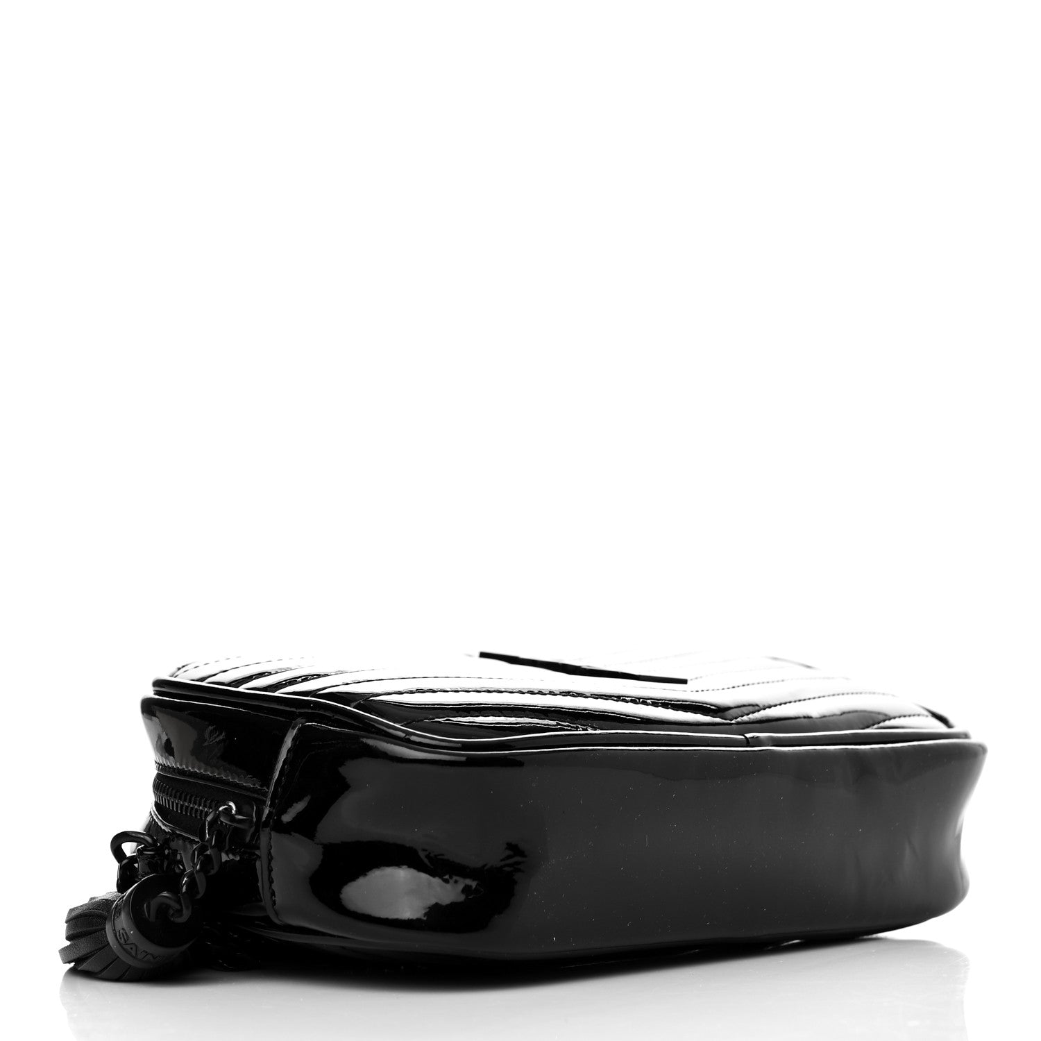 Saint Laurent Patent Calfskin Matelasse Monogram Mini Lou Camera Bag Black 4 of 10