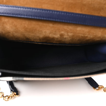 Burberry Derby Calfskin House Check Small Macken Crossbody Bag Regency Blue 5 of 11