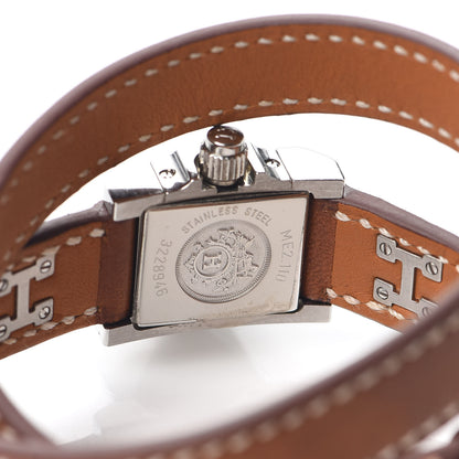 Hermes Stainless Steel Barenia 23mm Medor Double Tour Quartz Watch Fauve 4 of 5
