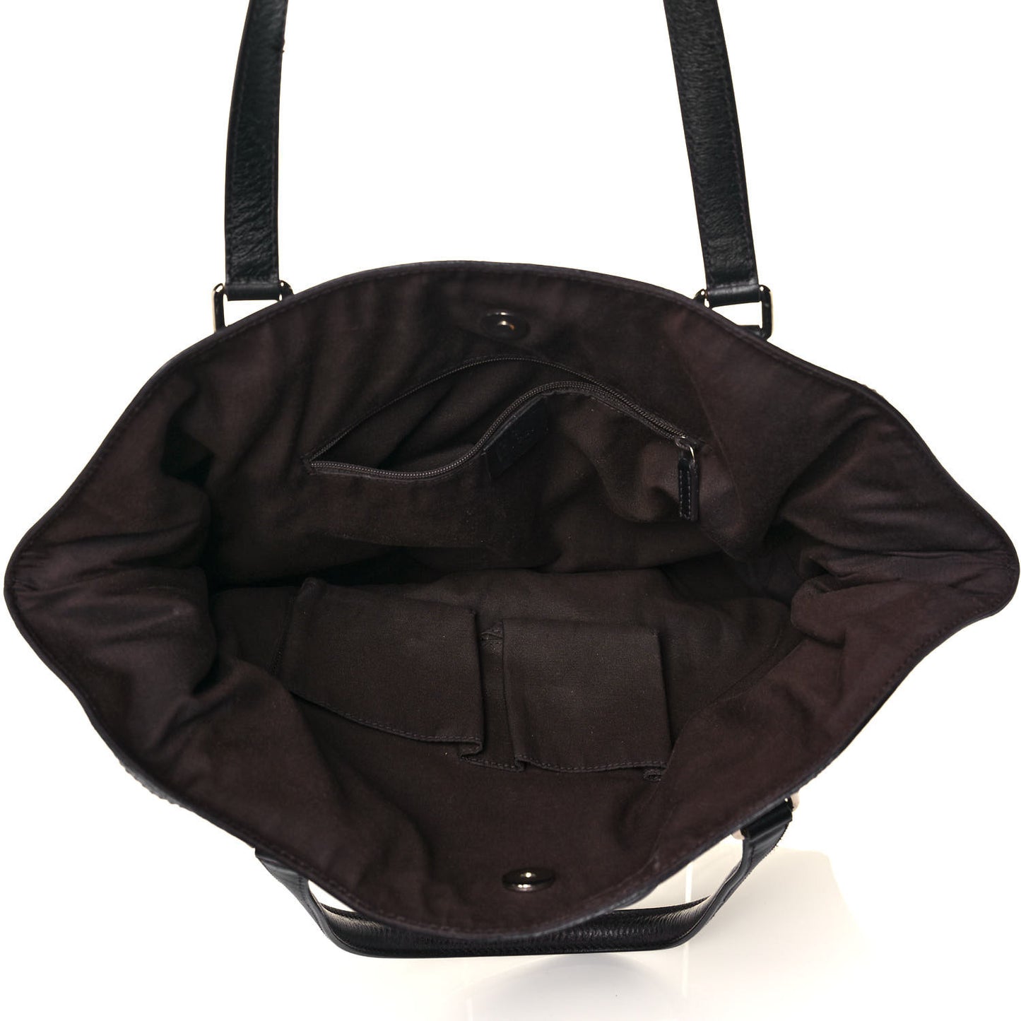 Horsebit Embossed Full Moon Tote Black