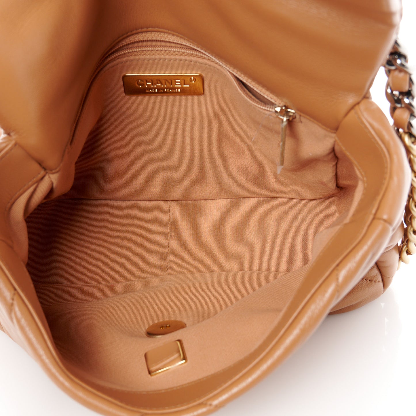 Lambskin Quilted Medium Chanel 19 Flap Brown