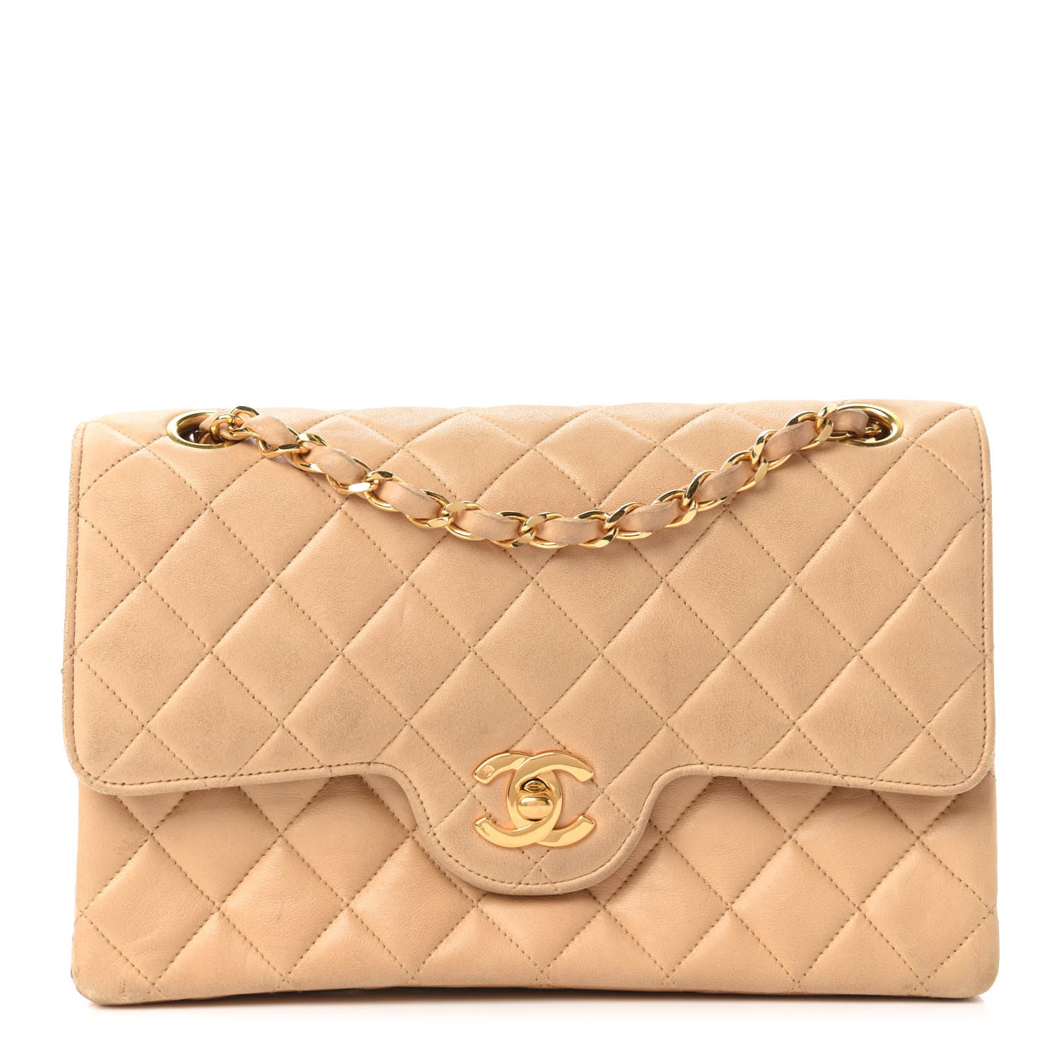 Chanel Lambskin Quilted Small Double Flap Beige 1 of 14