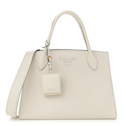 Prada Saffiano Cuir Calfskin Large Monochrome Top Handle Tote White 1 of 11