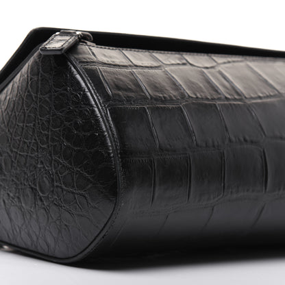 Givenchy Calfskin Crocodile Embossed Medium Pandora Box Crossbody Bag Black 6 of 28
